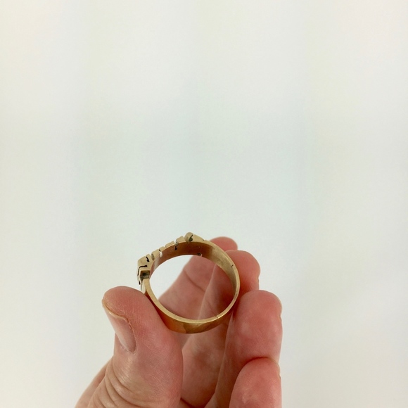 VINTAGE . INDIAN 45 MOTORCYCLE . BRASS . RING - Picture 6 of 8